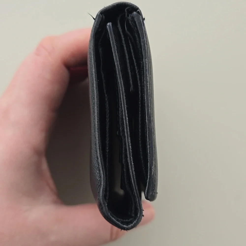 Prada Black Saffiano Leather Trifold Compact Wallet Men